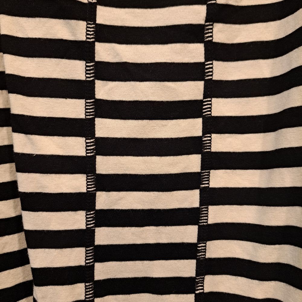 Talbots women's black and white striped plus size t shirt blouse cap sleeves 3X - Picture 8 of 8